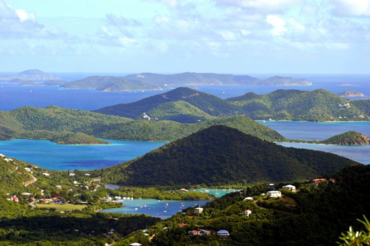 aerial photo of St. Thomas Harbor